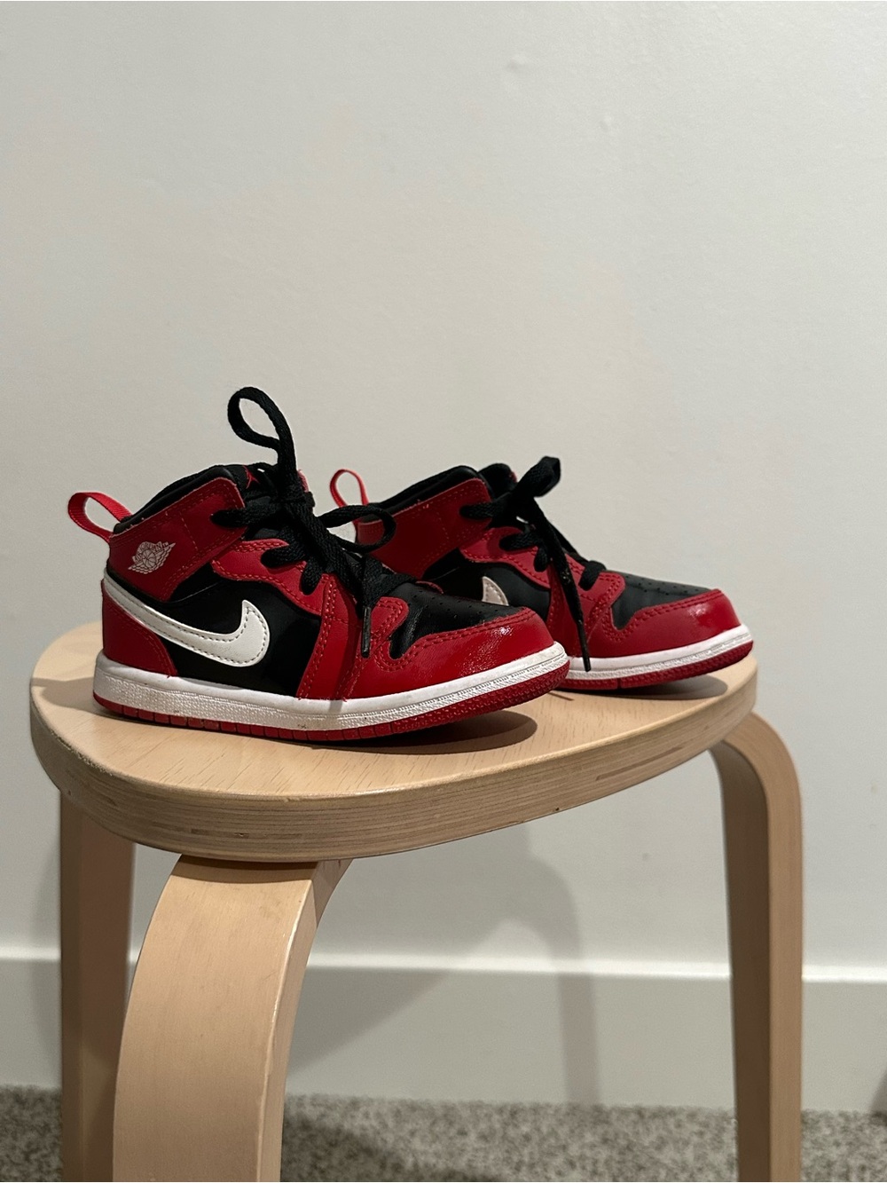 Nike Kids Black, Red & White High-Top Sneakers